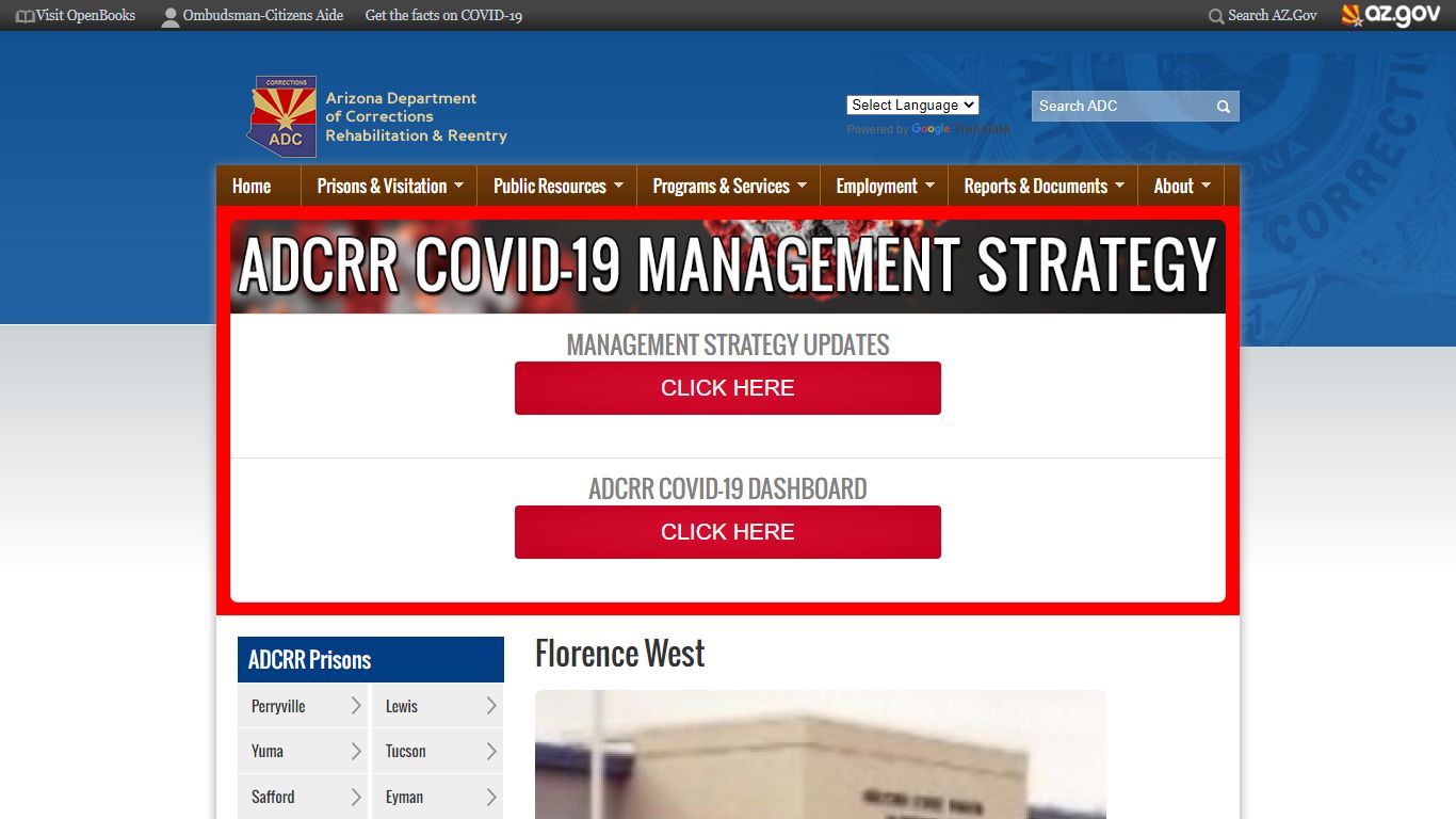 Florence West | Arizona Department of Corrections ...